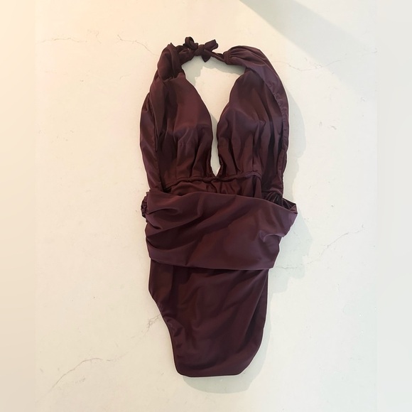 LENNY NIEMEYER Maroon Plunge One-Piece Swimsuit Large - Picture 4 of 4